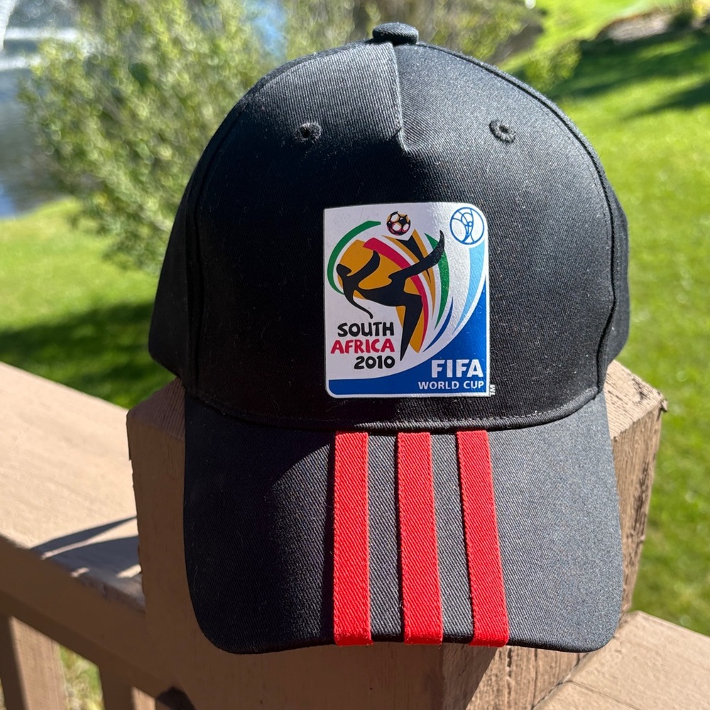 Adidas FIFA World Cup South Africa 2010 Black Baseball Hat Cap with Red Details